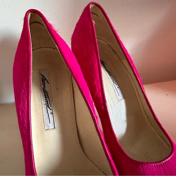 Bryan Atwood cow hide hot pink heels - Picture 3 of 7